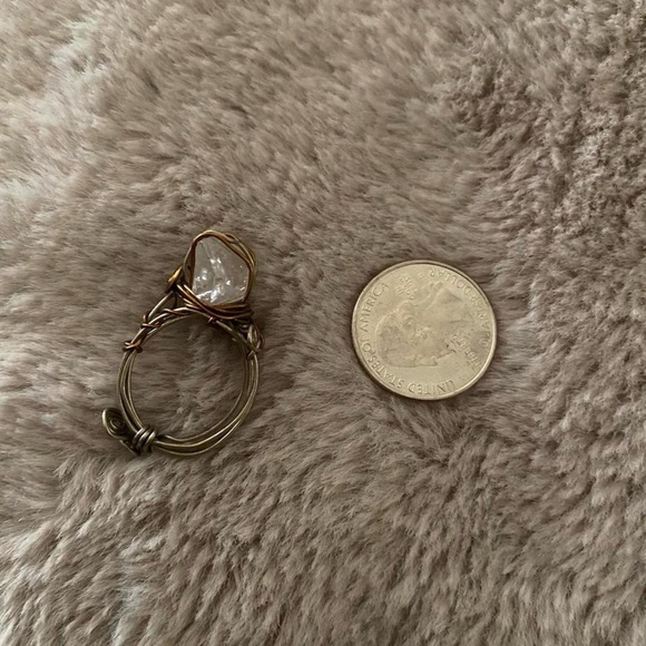 Wire Wrapped Stone Ring size 8-9 - Picture 4 of 4